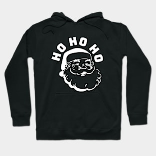 SANTA - HO HO HO - White version on black Hoodie